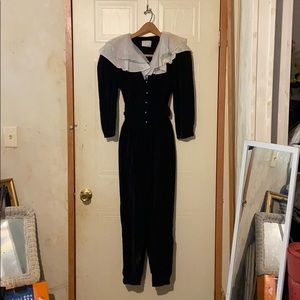 Black Velvet Dress Pants Suit